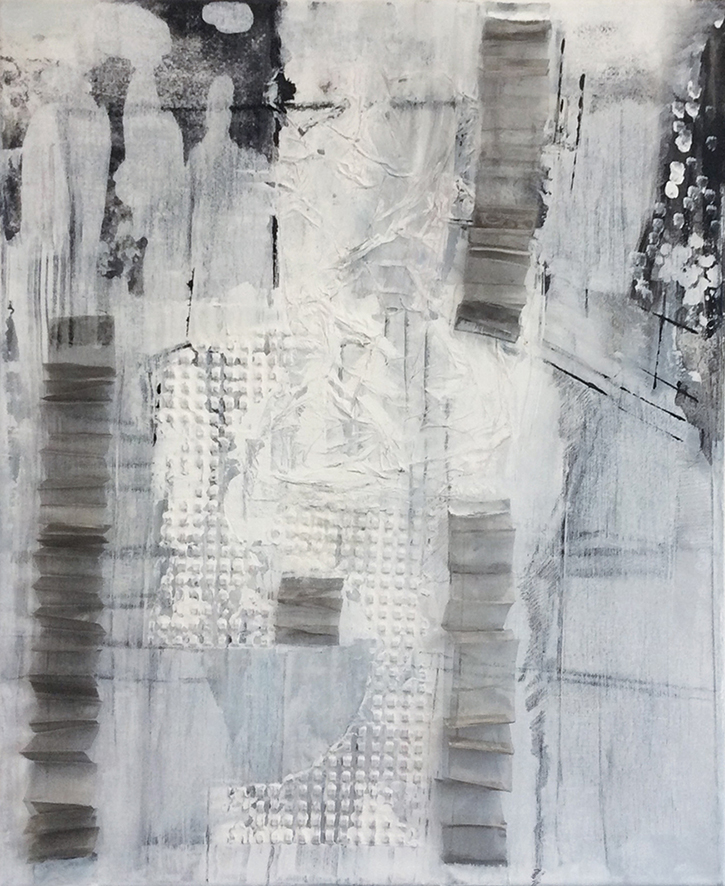 Zonder titel - metaal gaas op doek, acryl - mixed media - 50 x 60 cm Zonder titel - metaal gaas op doek, acryl - mixed media - 50 x 60 cm